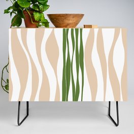 Ebb and Flow - White, Sand and Palm Green Credenza