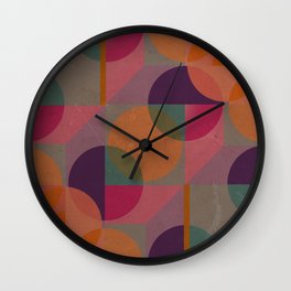 Warm-coloured geometric pattern Wall Clock