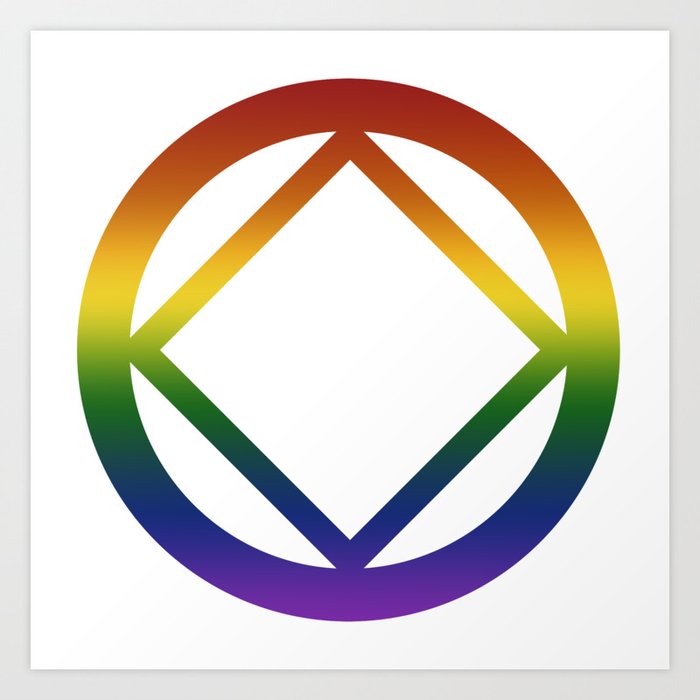 Narcotics Anonymous Rainbow Pride Symbol Art Print
