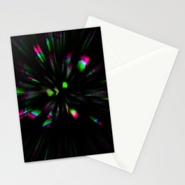 Glitch green and pink lines Stationery Card