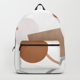 Viable Pasture Modern Abstract Backpack | Simple, Minimalistic, Geometry, Art, Earthy, Spheres, Pleasing, Natural, Lines, Simplistic 