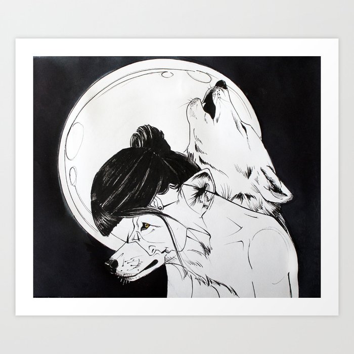 Wolf Familiar (werewolf) Art Print