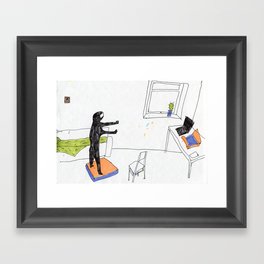 in the virtual reality suit Framed Art Print