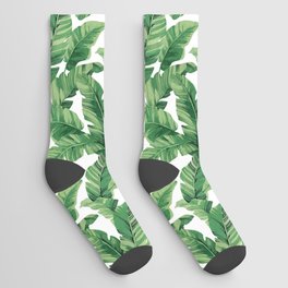 Tropical banana leaves IV Socks