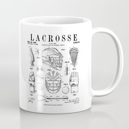 Lacrosse Player Equipment Vintage Patent Drawing Print Coffee Mug