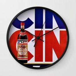 Vintage 'Cin Cin' Italian Cordial Cinzano Advertisement Poster Wall Clock