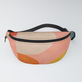 geometry shape mid century organic blush curry teal Fanny Pack