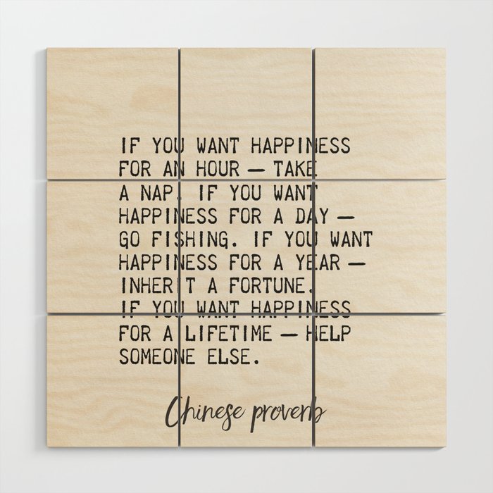 Chinese proverb 12 Wood Wall Art