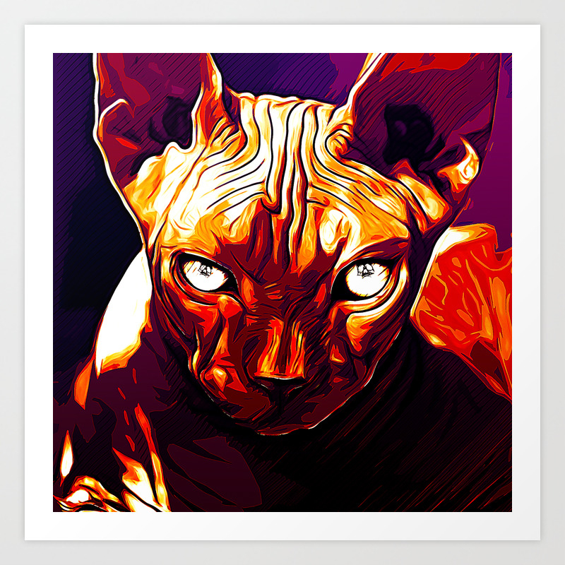Sphynx Cat From Hell Va Art Print By Gxp Design Society6,Water Dragon Cute Baby Dragon Drawing