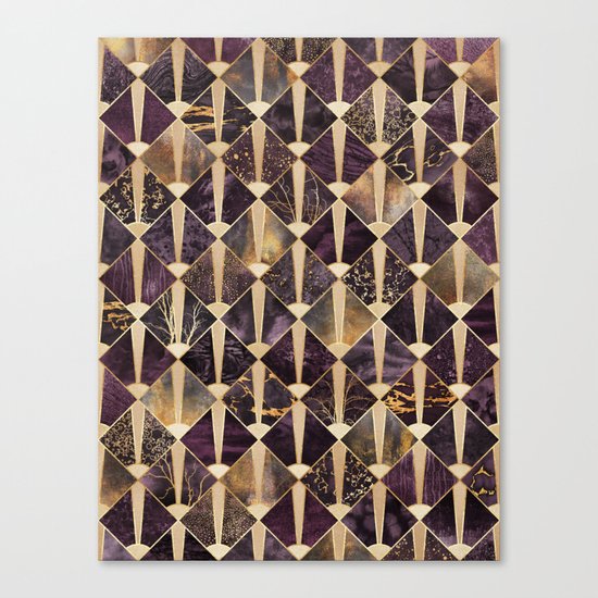 Art Deco Tiles - Plum Canvas Print