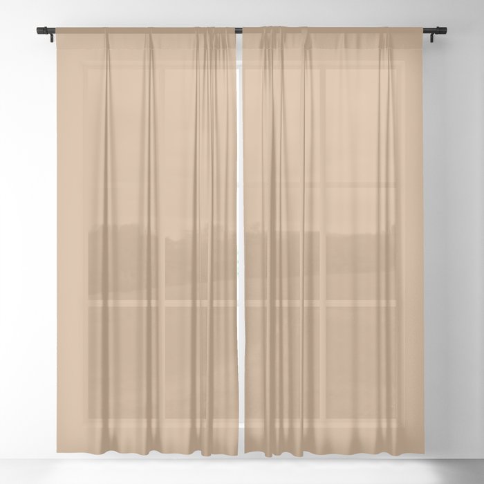 When Mail Had Meaning Butterscotch Khaki Sheer Curtain By