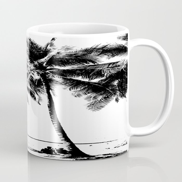 Society6 ケース Black and White Palm Tree with Hawaii Summer Black and White Palm Tree with Hawaii Summer Sea Beach Carry