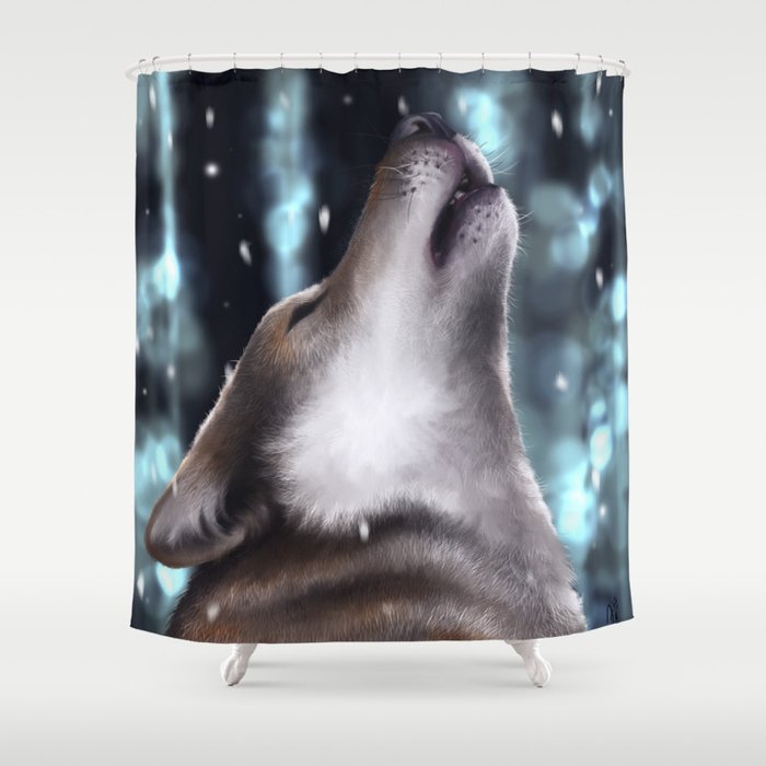 Howling wolf Shower Curtain