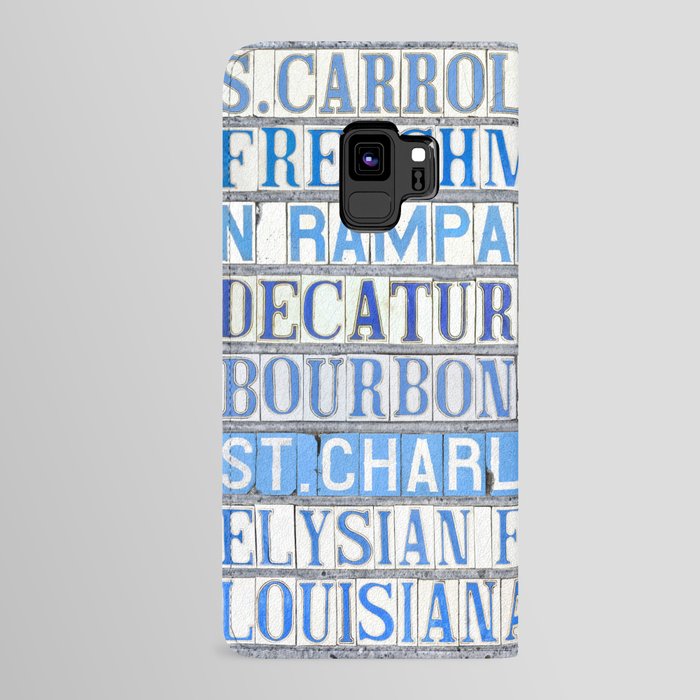 New Orleans Street Names Tile Art Word Typography Letters French Quarter  Uptown Marigny Android Case by Kim Rose Adams