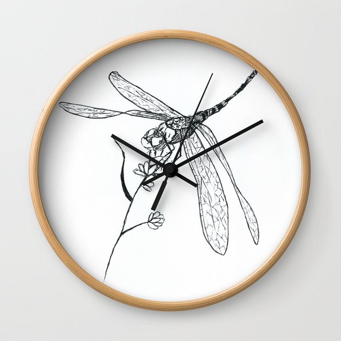 Dragonfly quick sketch Wall Clock