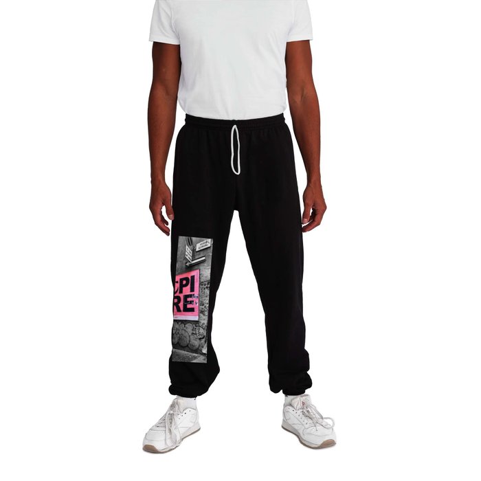 Bologna Street Manifesto Breath Black and White and Pink Photography Sweatpants