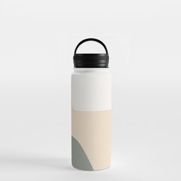 Terracotta and Olive Green Block Pattern Water Bottle