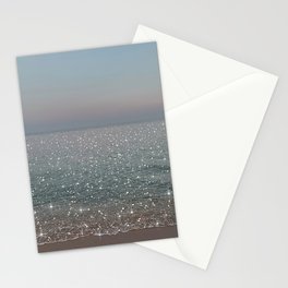 Blue Ocean Waves Glitter Stationery Card