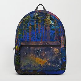 Maxfield Parish Northern Dreams Backpack | Color, Hdr, Silhouette, Maxfieldparish, Dawn, Blue, Beauty, Sky, Sunset, Digital 