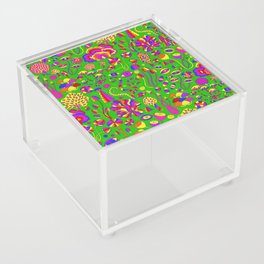 Magic Mushrooms Rainbow Green Acrylic Box