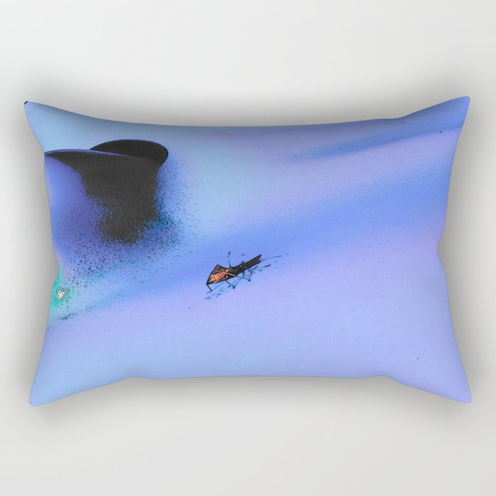 Bug on the blue Rectangular Pillow