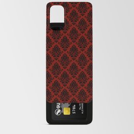Black damask pattern Red Android Card Case