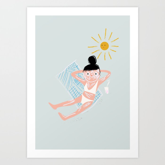 Chilling at the Beach Art Print