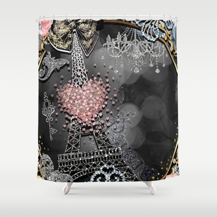 Paris Bling Shower Curtain By Christyne, Bling Shower Curtain