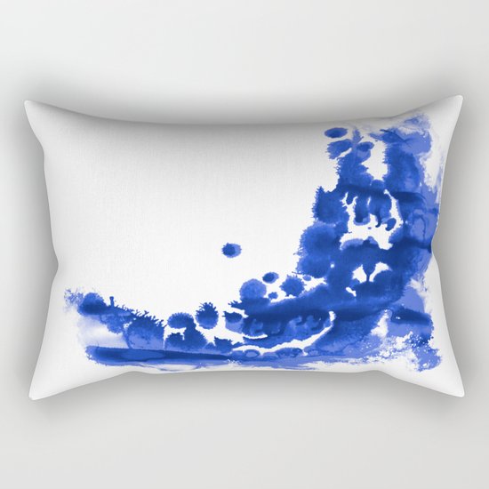 Paint 9 abstract indigo watercolor painting minimal modern canvas affordable dorm college art Rectangular Pillow