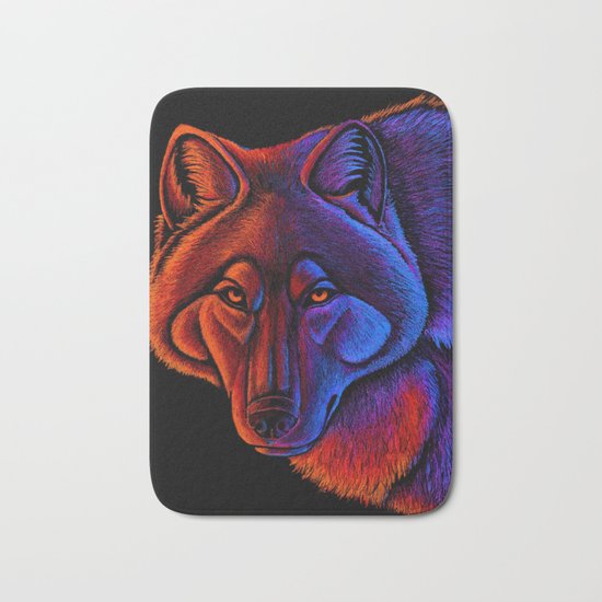 Fire Wolf Bath Mat