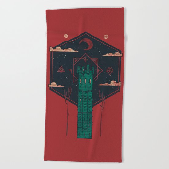 The Crimson Tower Beach Towel