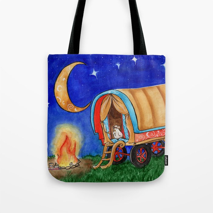 Gypsy Chicken in a covered Wagon Tote Bag