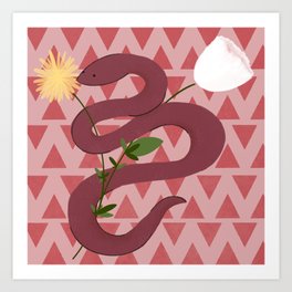 snake flowers Art Print