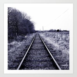Railroad To Nowhere Art Print | Eerie, Retro, Railroad, Track, Empty, Disused, Branchline, Quite, Landscape, Deserted 