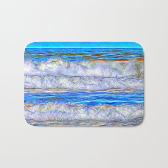 Abstract beautiful ocean waves Bath Mat