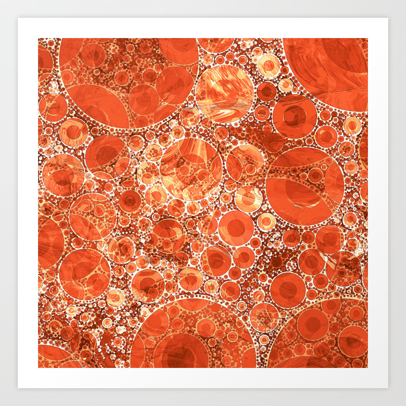 Rust Orange Bubble Abstract Art Print By Artaddiction45 Society6