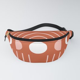 Geometric Lines and Shapes 5 in Rust Rose Gold (Rainbow and Moon Phases Abstract) Fanny Pack