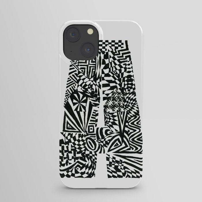 Alphabet Letter A Impact Bold Abstract Pattern (ink drawing) iPhone Case