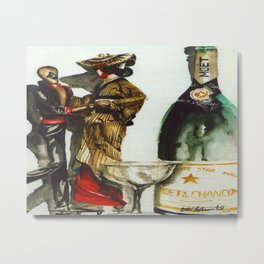 Chinoisere Swing'84 Metal Print | Entertainment, Celebration, Festive, Dancing, Painting, Watercolor 