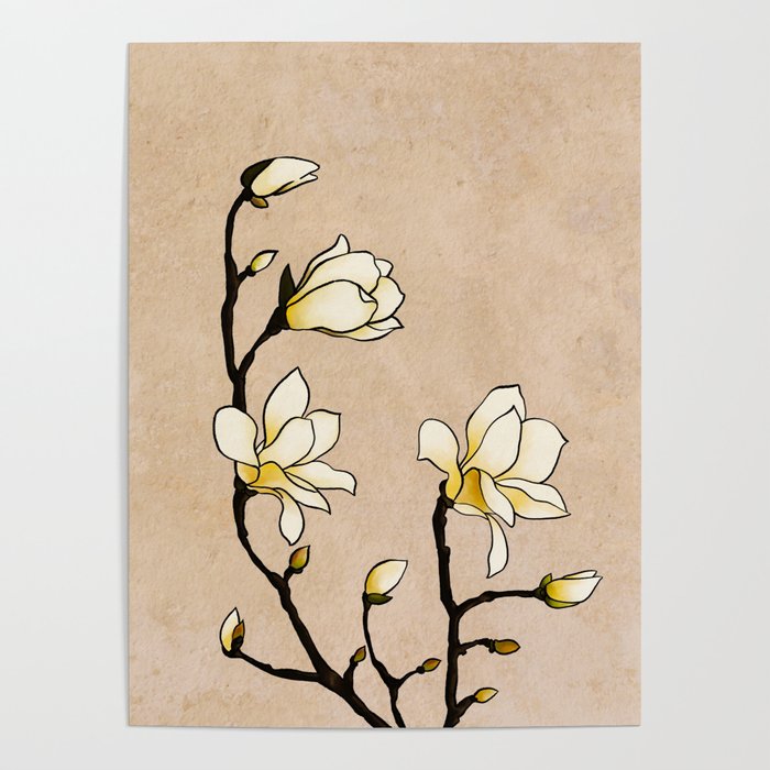 Oriental Magnolias Poster