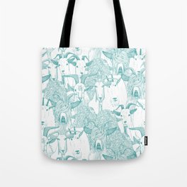 just goats teal Tote Bag