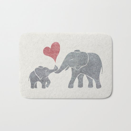 Elephant Hugs Bath Mat