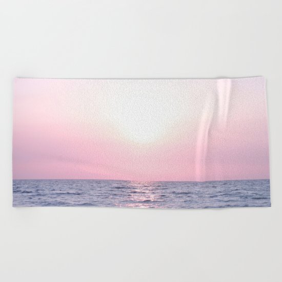 Ocean waves #pink Beach Towel