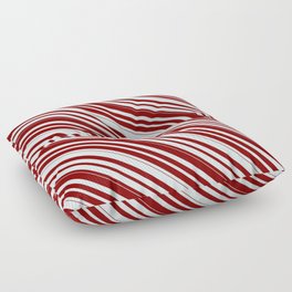 [ Thumbnail: Light Cyan & Maroon Colored Lined/Striped Pattern Floor Pillow ]