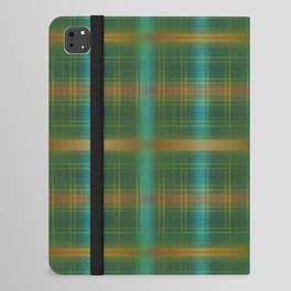 Small Green Glow Plaid iPad Folio Case