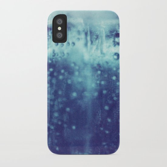 Blue and purple bubble clouds iPhone Case