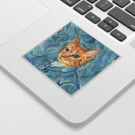 Kitten van Gogh Sticker