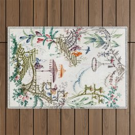 Enchanted Forest Chinoiserie Outdoor Rug