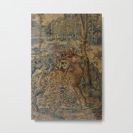 Hunt of Maximilian Metal Print | Renaissance, Animal, Staghunt, Intricate, Ornate, Stag, Ornamental, Antique, Textile, Nature 