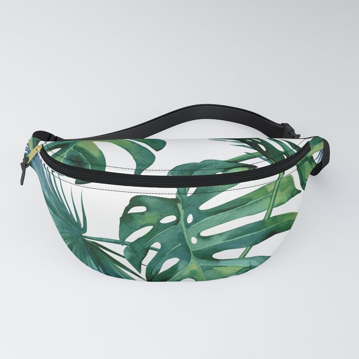 Classic Palm Leaves Tropical Jungle Green Fanny Pack